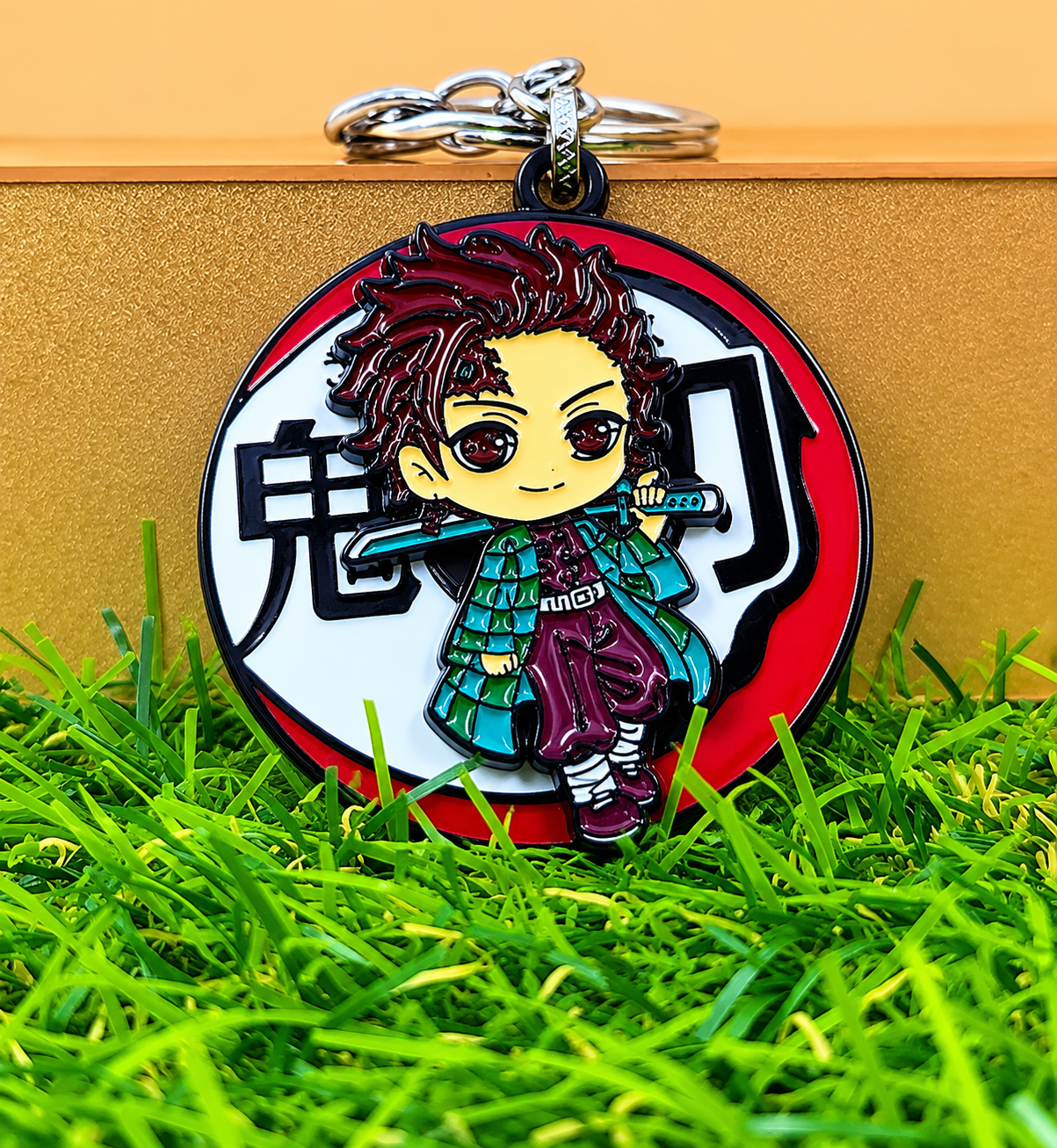 Tanjiro Metal Rotating Keychain | Demon Slayer Anime Key Ring. Key Chain