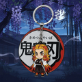 Rengoku Hashira Metal Rotating Keychain | Demon Slayer Anime Key Ring Key Chain