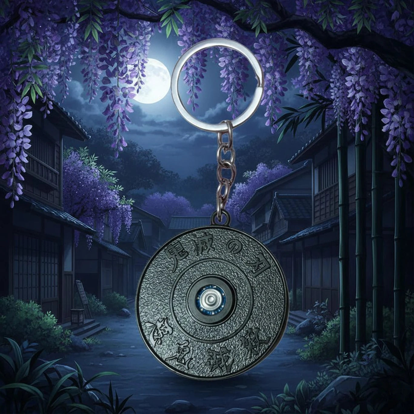 Zenitsu Agatsuma Metal Rotating Keychain | Demon Slayer Anime Key Ring Key Chain