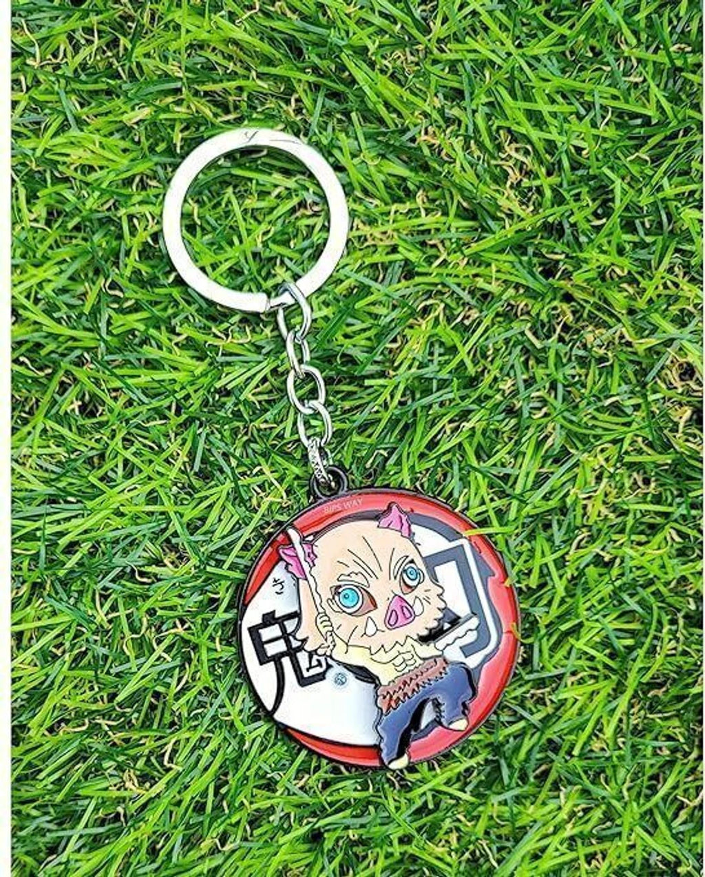 Inosuke Metal Rotating Keychain | Demon Slayer Anime Key Ring. Key Chain