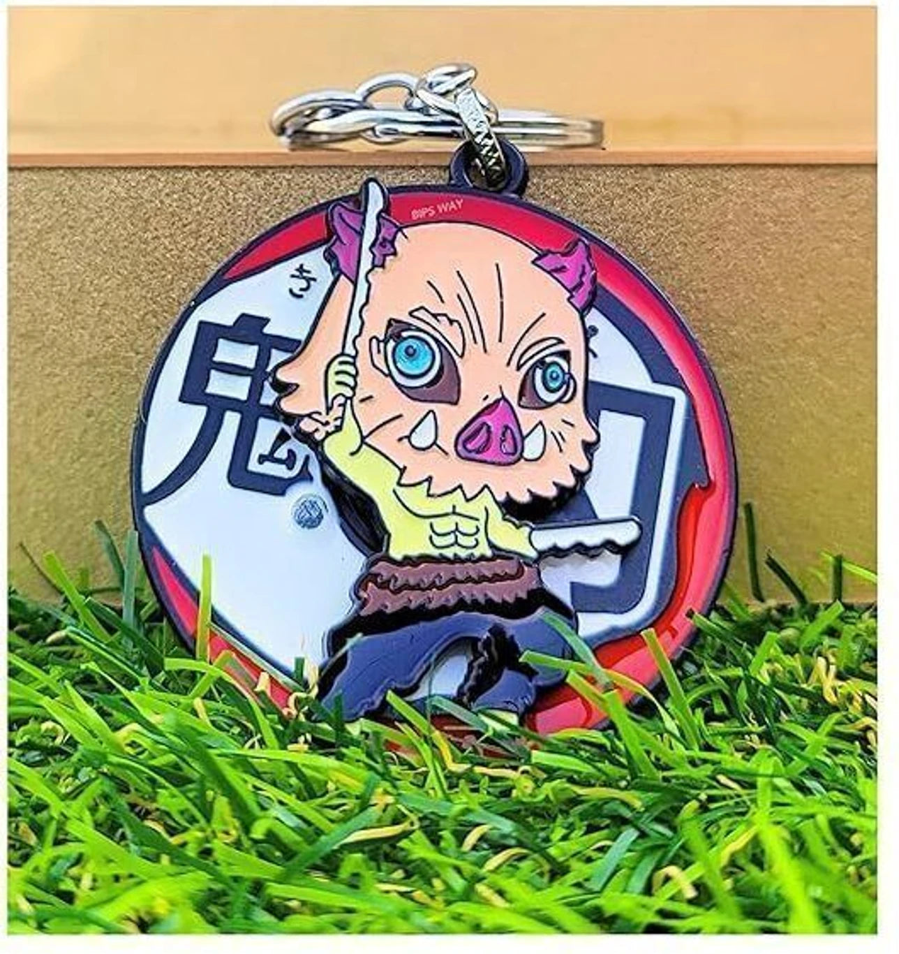 Inosuke Metal Rotating Keychain | Demon Slayer Anime Key Ring. Key Chain